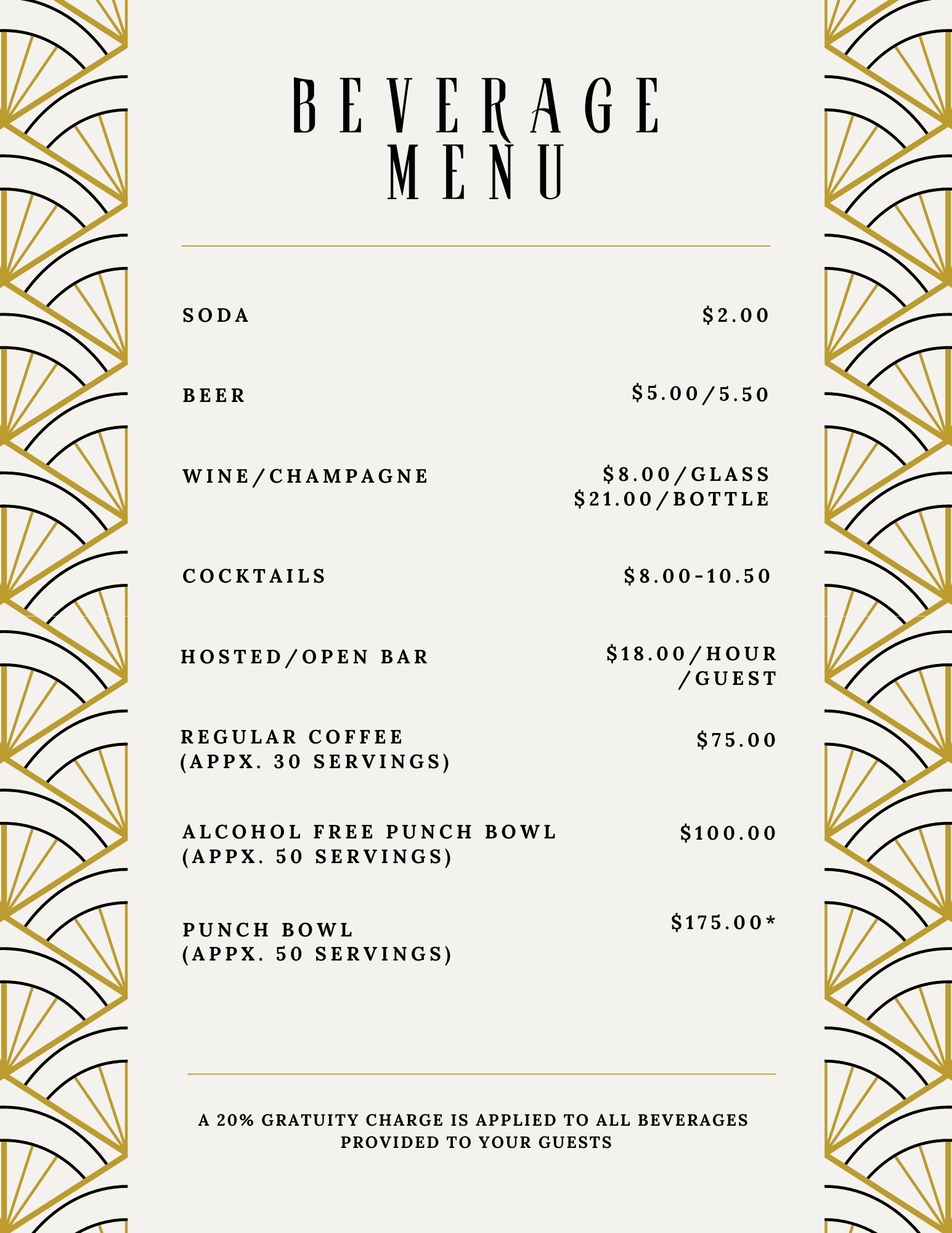 Beverage Menu